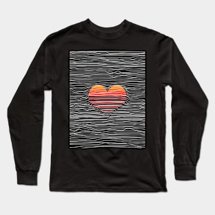 Sunset Heart and Slow Waves Long Sleeve T-Shirt